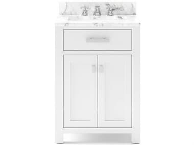 Water Creation Madison Single Sink Bathroom Vanity With Faucet in Pure White WTCMS24CW01PW000BX0901