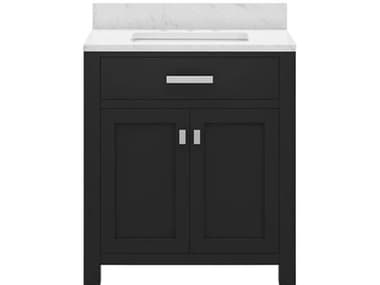 Water Creation Madison Single Sink Carrara White Marble Countertop Bath Vanity in Espresso WTCMS30CW01ES000000000