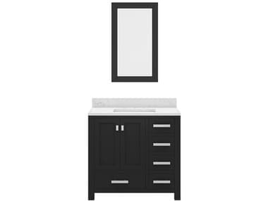 Water Creation Madison Single Sink Carrara White Marble Countertop Bath Vanity in Espresso with Chrome Hardware and Rectangular Mirror (S) WTCMS36CW01ESR24000000