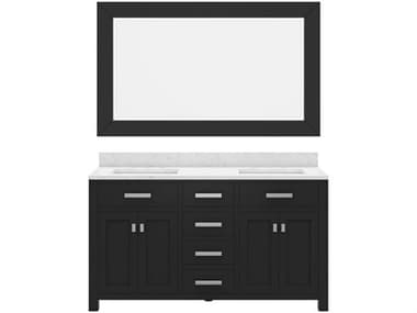 Water Creation Madison Double Sink Carrara White Marble Countertop Bath Vanity in Espresso with Rectangular Mirror (L) WTCMS72CW01ESR72000000