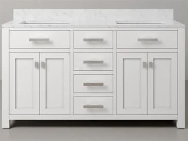 Water Creation Madison Double Sink Carrara White Marble Countertop Bath Vanity in Pure White WTCMS72CW01PW000000000
