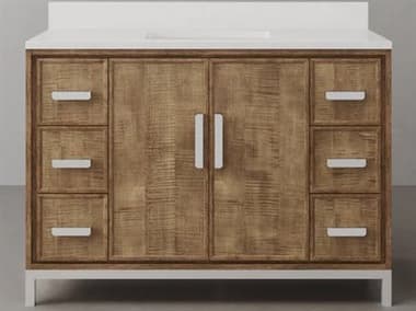 Water Creation Westin Single sink Whitebrook Quartz Countertop Bath Vanity in Lustrous Walnut  with Classic Faucet and Mirror WTCWE48QZ01LWE18TL0901