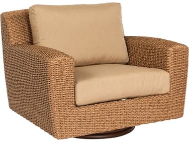Woodard Whitecraft Saddleback Wicker Swivel Lounge Chair WTS523015