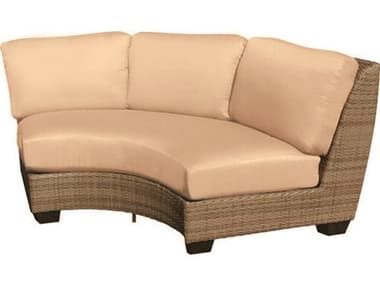 Woodard Whitecraft Saddleback Wicker Curved Corner Lounge Chair WTS523071