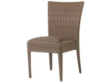 Woodard Whitecraft All Weather Wicker Padded Seat Dining Side Chair WTS593811