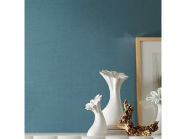 York Wallcoverings Handpainted Traditionals Teal Gesso Weave Wallpaper YW5956