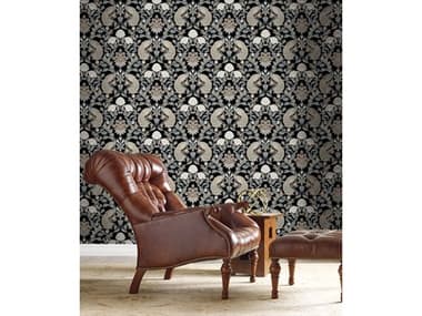 York Wallcoverings Ronald Redding Arts and Crafts Black Plume Dynasty Wallpaper YWAC9101