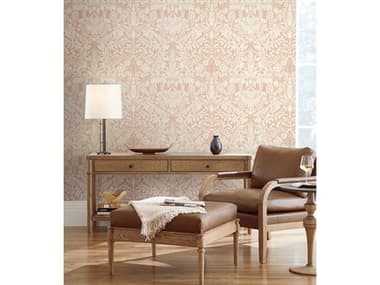 York Wallcoverings Ronald Redding Arts and Crafts Blush Lockwood Damask Wallpaper YWAC9191