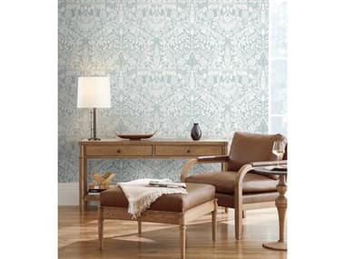 York Wallcoverings Ronald Redding Arts and Crafts Light Blue Lockwood Damask Wallpaper YWAC9192