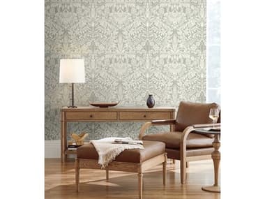 York Wallcoverings Ronald Redding Arts and Crafts Grey Lockwood Damask Wallpaper YWAC9195