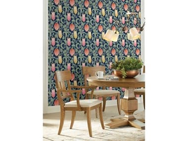 York Wallcoverings Ronald Redding Arts and Crafts Navy Canterbury Bells Wallpaper YWAC9203