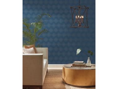 York Wallcoverings Antonina Vella Boho Luxe Blue Gold Starlight Wallpaper YWBO6691