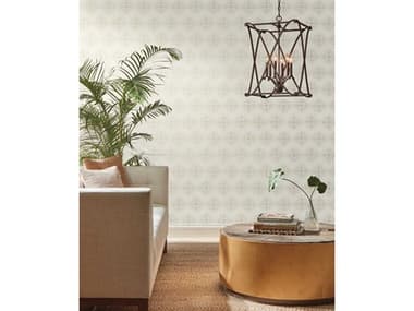 York Wallcoverings Antonina Vella Boho Luxe White Silver Starlight Wallpaper YWBO6692