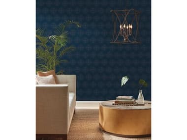 York Wallcoverings Antonina Vella Boho Luxe Blue Silver Starlight Wallpaper YWBO6695