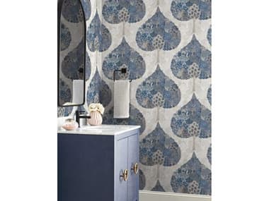 York Wallcoverings Antonina Vella Boho Luxe Blue Mystic Forest Wallpaper YWBO6704