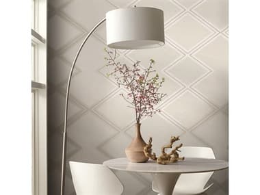 York Wallcoverings Black & White Resource Library White Cream Diamond Twist Wallpaper YWBW3821