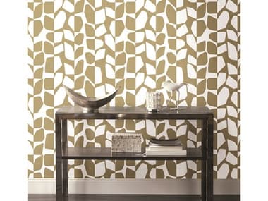 York Wallcoverings Black & White Resource Library Gold Metallic Primitive Vines Wallpaper YWBW3892