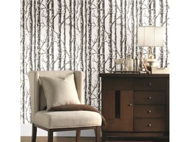 York Wallcoverings Black & White Resource Library Black White Paper Birch Wallpaper YWBW3902