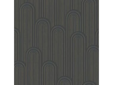 York Wallcoverings Antonina Vella Deco Black Metallic Speakeasy Wallpaper YWCA1540