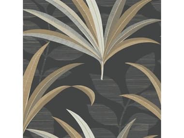 York Wallcoverings Antonina Vella Deco Black El Morocco Palm Wallpaper YWCA1548