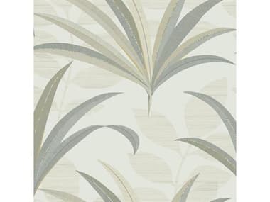 York Wallcoverings Antonina Vella Deco Grey Neutral El Morocco Palm Wallpaper YWCA1551