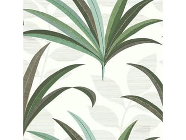 York Wallcoverings Antonina Vella Deco White Green El Morocco Palm Wallpaper YWCA1553