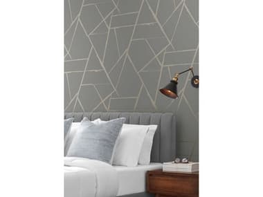 York Wallcoverings Carol Benson-Cobb Signature Grey Metallic Intersect Wallpaper YWCC1292