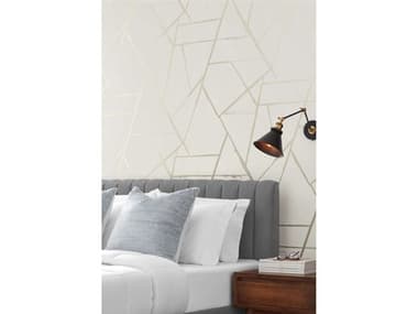 York Wallcoverings Carol Benson-Cobb Signature Beige Metallic Intersect Wallpaper YWCC1293