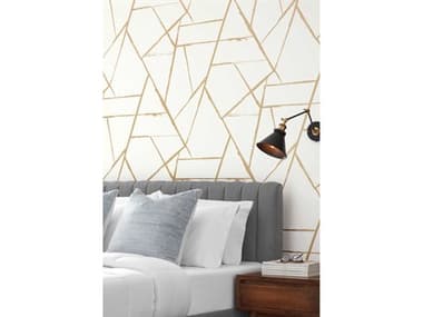 York Wallcoverings Carol Benson-Cobb Signature Gold Metallic Intersect Wallpaper YWCC1294