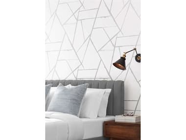 York Wallcoverings Carol Benson-Cobb Signature Silver Metallic Intersect Wallpaper YWCC1296