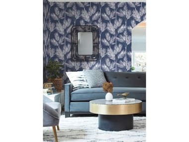 York Wallcoverings Water's Edge Resource Library Navy King Palm Silhouette Wallpaper YWCV4410