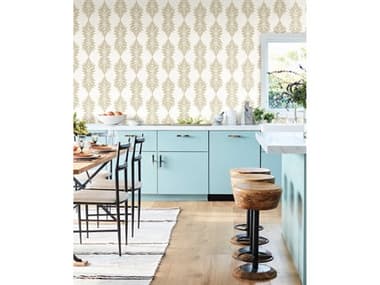 York Wallcoverings Water's Edge Resource Library Beige Broadsands Botanica Wallpaper YWCV4424