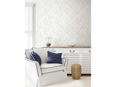 York Wallcoverings Water's Edge Resource Library White Coral Island Wallpaper YWCV4431