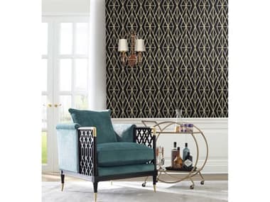 York Wallcoverings Water's Edge Resource Library Black Riviera Bamboo Trellis Wallpaper YWCV4448