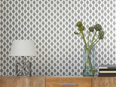 York Wallcoverings Water's Edge Resource Library Grey French Scallop Wallpaper YWCV4457