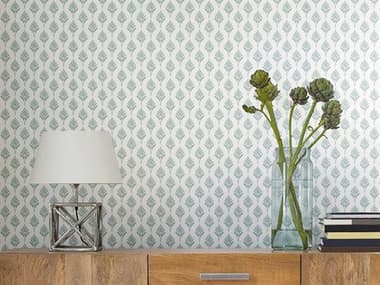 York Wallcoverings Water's Edge Resource Library Light Grey French Scallop Wallpaper YWCV4460