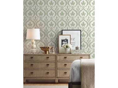 York Wallcoverings Damask Resource Library Green White Adirondack Damask Wallpaper YWDM4921