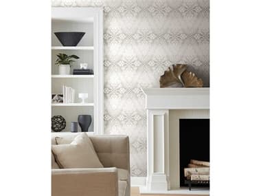 York Wallcoverings Damask Resource Library Grey Tudor Diamond Damask Wallpaper YWDM4934