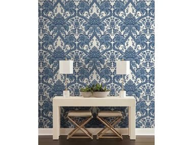 York Wallcoverings Damask Resource Library Blue French Artichoke Dam Wallpaper YWDM4951