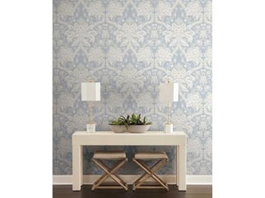 York Wallcoverings Damask Resource Library Blue French Artichoke Dam Wallpaper YWDM4955