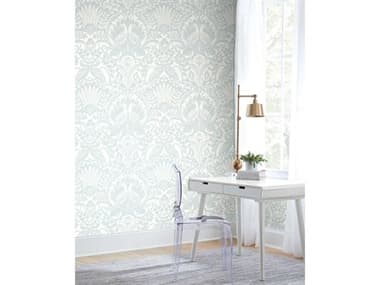 York Wallcoverings Damask Resource Library Blue Egret Damask Wallpaper YWDM4999