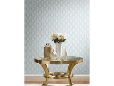 York Wallcoverings Damask Resource Library Blue Petite Ogee Wallpaper YWDM5026