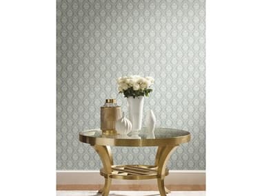 York Wallcoverings Damask Resource Library Green Petite Ogee Wallpaper YWDM5028