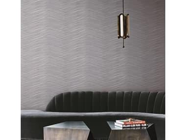 York Wallcoverings Candice Olson After 8 Smokey Blue Glistening Chevron Wallpaper YWDT5051