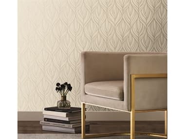 York Wallcoverings Candice Olson After 8 Taupe Silver Palma Wallpaper YWDT5082