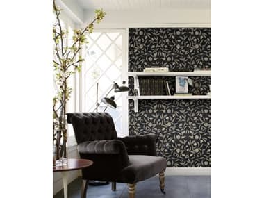 York Wallcoverings Greenhouse Black Metallic Jasmine Wallpaper YWGO8257