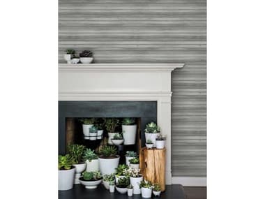 York Wallcoverings Greenhouse Grey Pandora Leaf Wallpaper YWGO8264