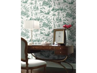 York Wallcoverings Grandmillennial Dark Green Seasons Toile Wallpaper YWGR5924