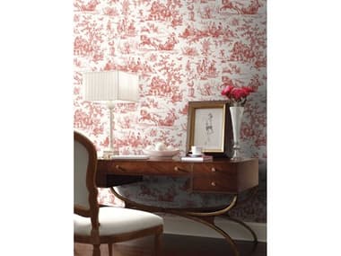 York Wallcoverings Grandmillennial Red Seasons Toile Wallpaper YWGR5925