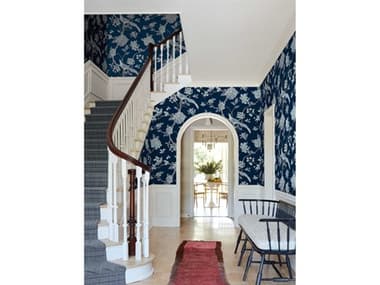 York Wallcoverings Grandmillennial Navy Fanciful Wallpaper YWGR5934